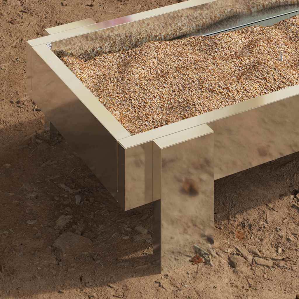 vidaXL Τάφος ταΐσματος κοτόπουλων Ασημί 80 x 28 x 13.5 cm