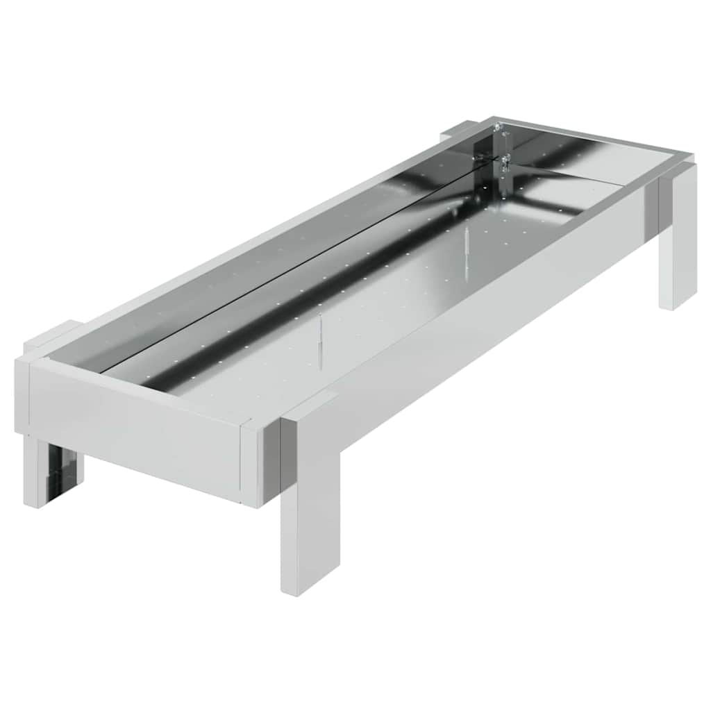 vidaXL Τάφος ταΐσματος κοτόπουλων Ασημί 80 x 28 x 13.5 cm
