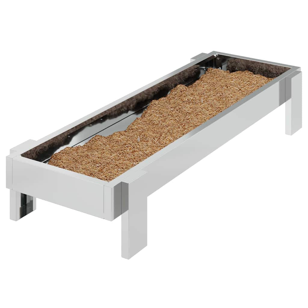 vidaXL Τάφος ταΐσματος κοτόπουλων Ασημί 80 x 28 x 13.5 cm