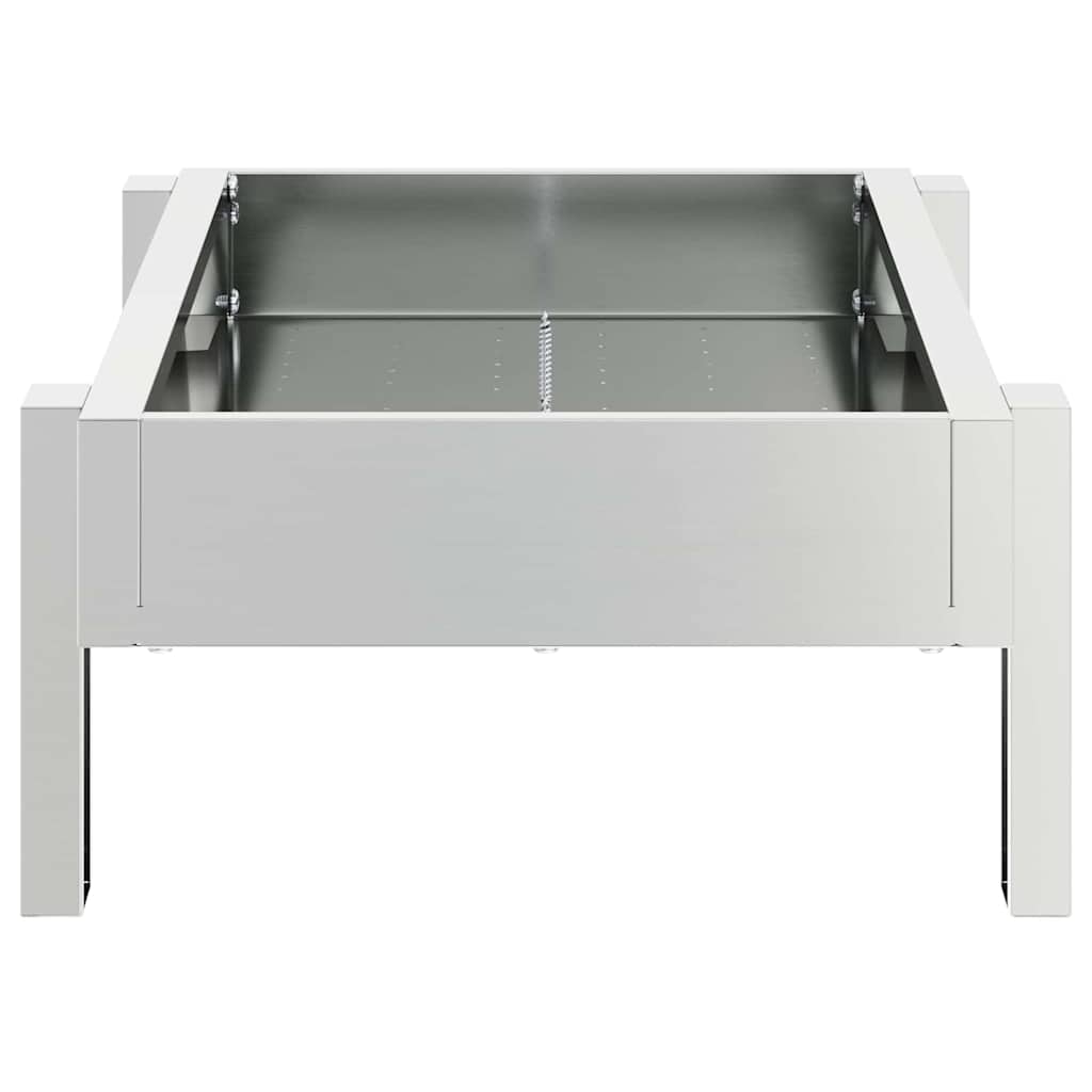 vidaXL Τάφος ταΐσματος κοτόπουλων Ασημί 80 x 28 x 13.5 cm