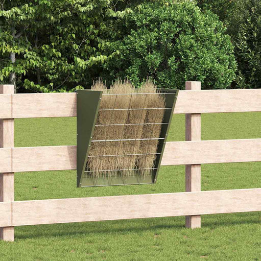 vidaXL Κρεμαστός τροφοδότης άχυρου Ελιά Πράσινη 61 x 33 x 66 εκ