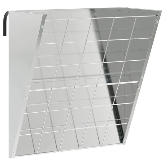 vidaXL Κρεμαστός τροφοδότης άχυρου Ασημί 61 x 33 x 66 εκ 5 kg