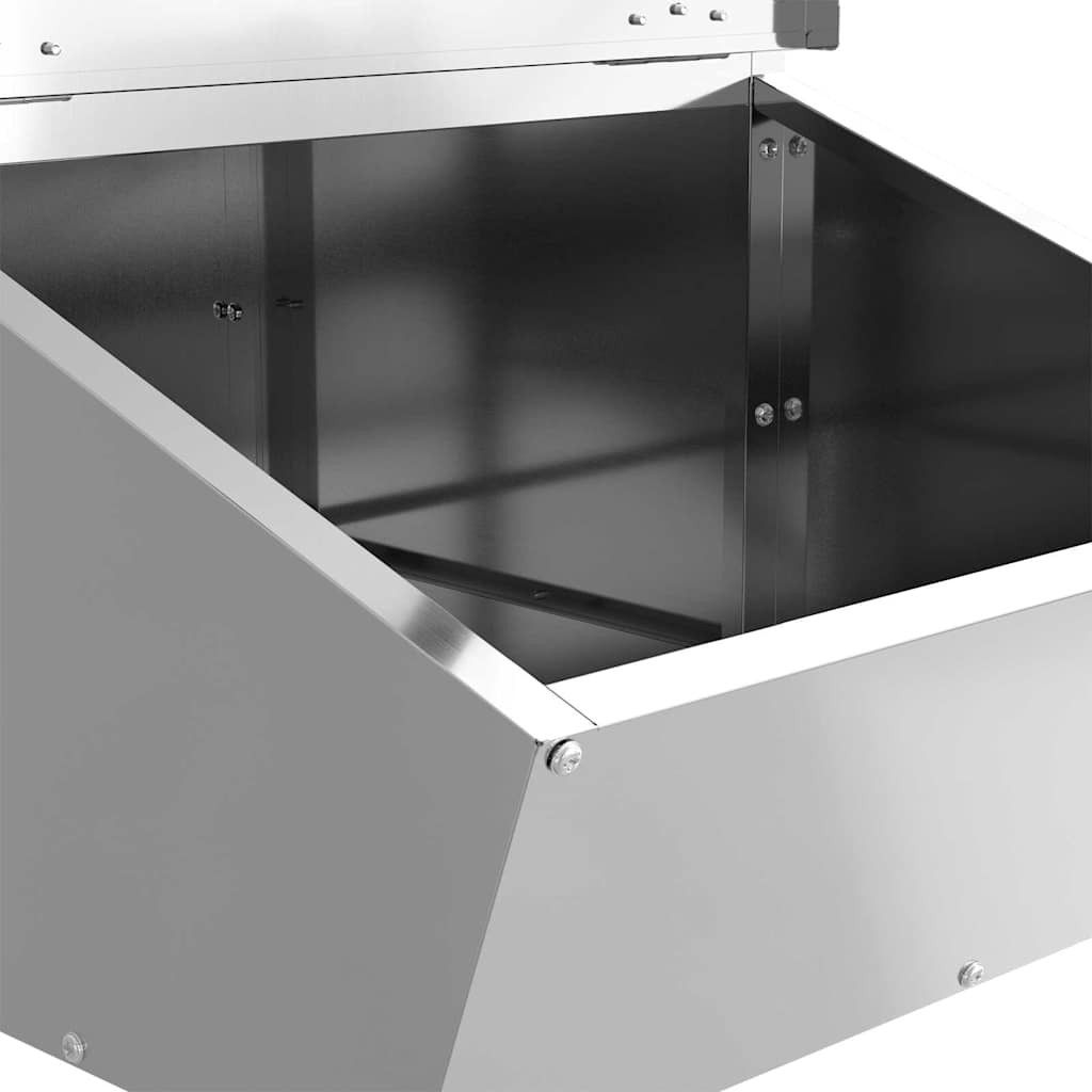 vidaXL Ταΐστρα Γουρουνιών Ασημί 55 x 38 x 76 εκ. Επικαλυμμένος Χάλυβας