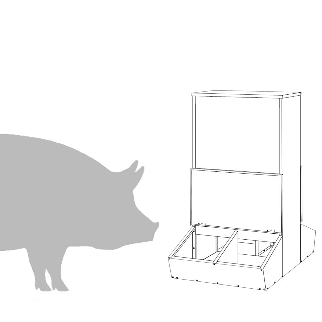 vidaXL Ταΐστρα Γουρουνιών Ασημί 82 x 51 x 91,5 εκ.