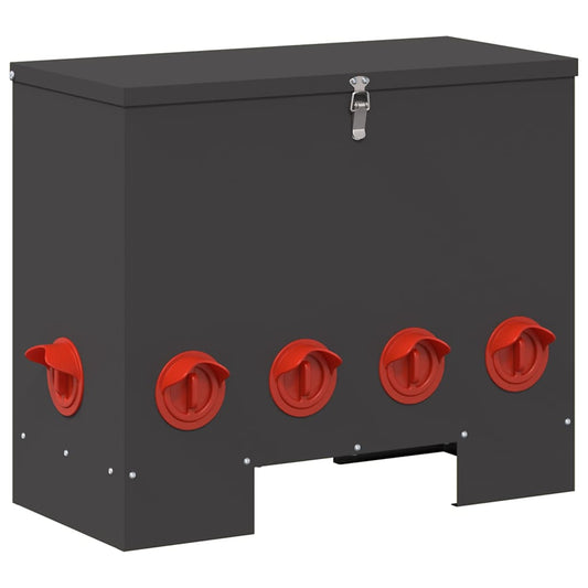 vidaXL Ταΐστρα κοτόπουλων Μαύρο 60,5 x 29 x 51 εκ. 25 kg