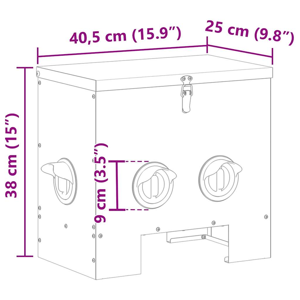 vidaXL Ταΐστρα κοτόπουλων Λαδί 40,5 x 25 x 38 εκ. 20 kg