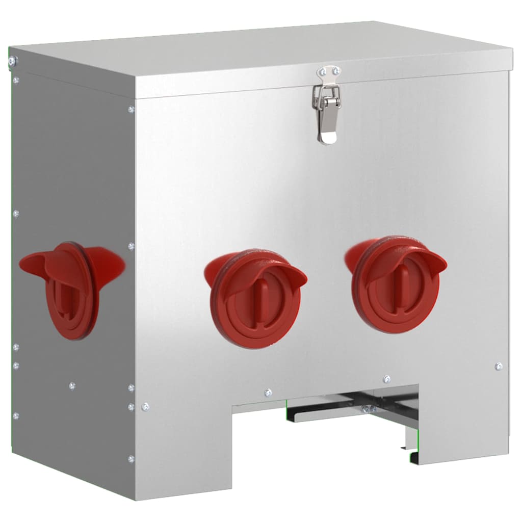 vidaXL Ταΐστρα κοτόπουλων Ασημί 40,5 x 25 x 38 εκ.