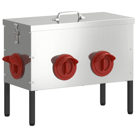 vidaXL Ταΐστρα κοτόπουλων Ασημί 41,5 x 20,5 x 33 εκ