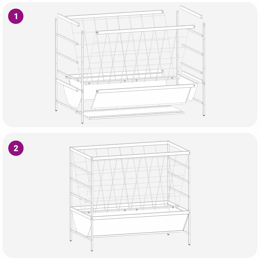 vidaXL Ταΐστρα για ζώα Μαύρο 100 x 60 x 90 εκ. Ψυχρής Έλασης Χάλυβας