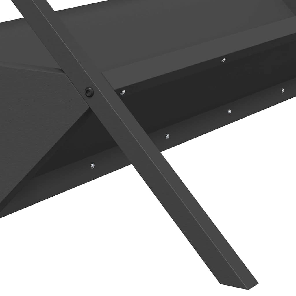 vidaXL Ταΐστρα για ζώα Μαύρο 111 x 76 x 38 εκ Ψυχρής Έλασης Χάλυβας