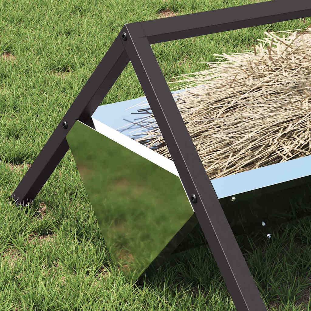 vidaXL Ταΐστρα για ζώα Ασημί 111 x 76 x 38 εκ Επικαλυμμένος Χάλυβας