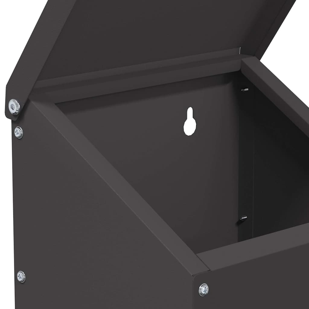 vidaXL Ταΐστρα κοτόπουλων Μαύρο 21 x 16 x 33 εκ. Ψυχρής Έλασης Χάλυβας