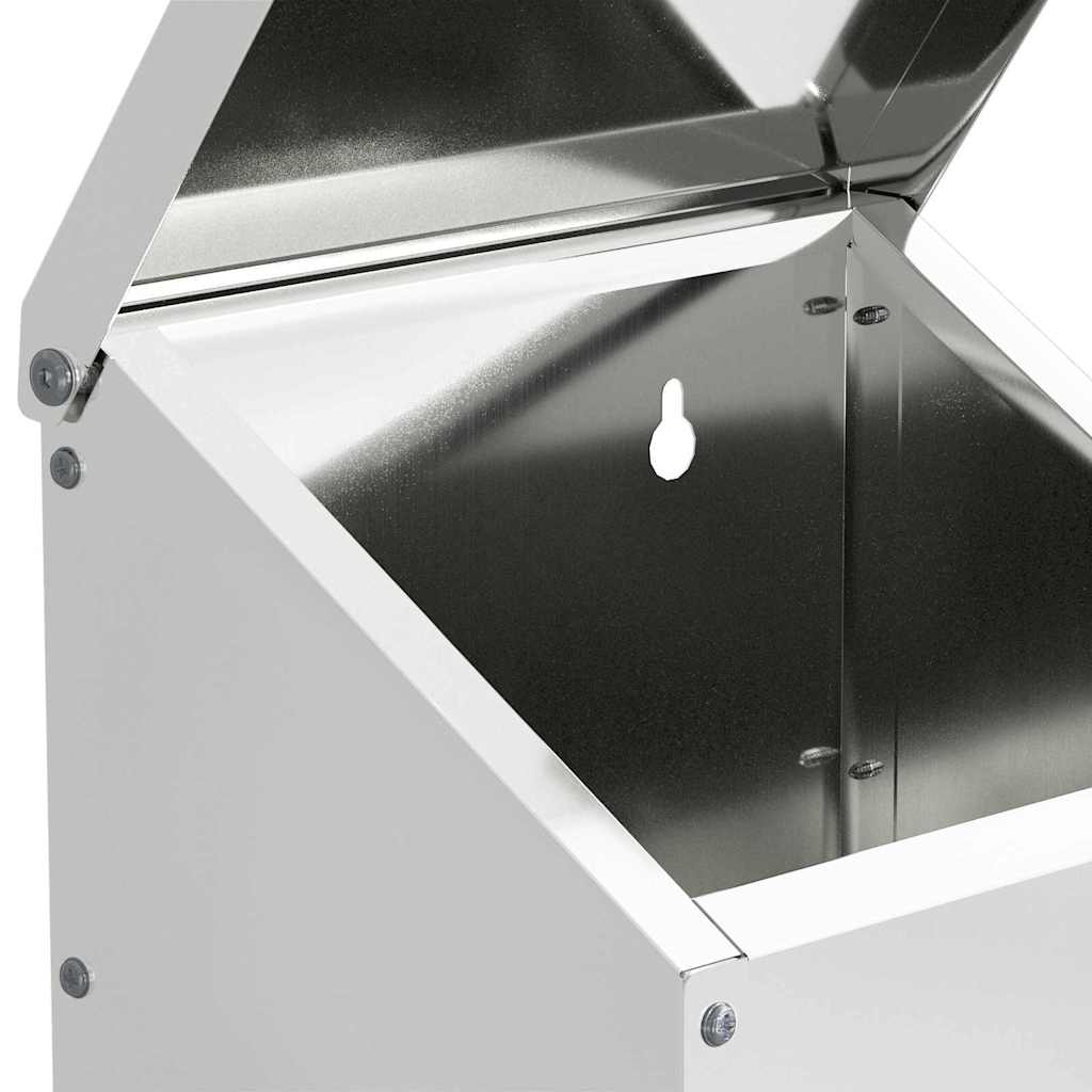 vidaXL Ταΐστρα κοτόπουλων Ασημί 21 x 16 x 33 εκ. Επικαλυμμένος Χάλυβας