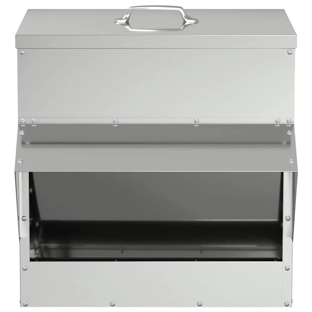 vidaXL Ταΐστρα κοτόπουλων Ασημί 40,5 x 45 x 41 cm