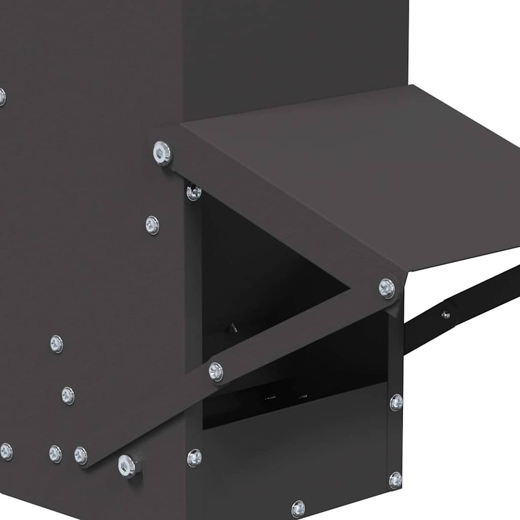 vidaXL Ταΐστρα κοτόπουλων Μαύρο 13 x 12 x 51 εκ. Ψυχρής Έλασης Χάλυβας