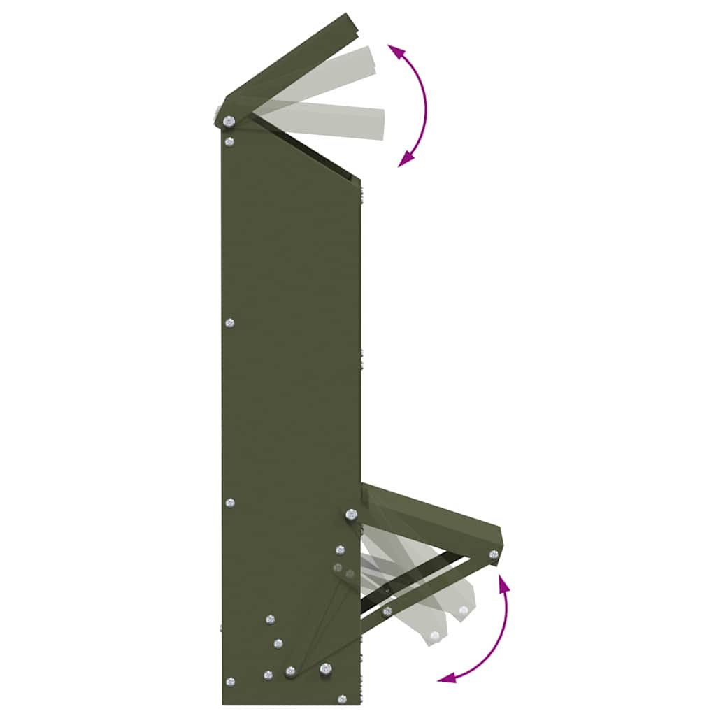 vidaXL Ταΐστρα κοτόπουλων Ελιά Πράσινη 13 x 12 x 51 εκ.