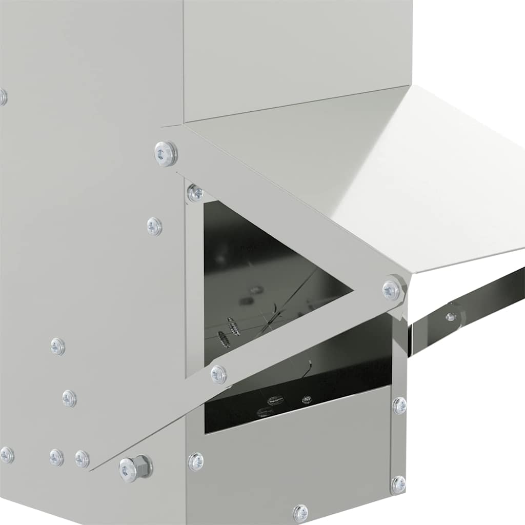 vidaXL Ταΐστρα κοτόπουλων Ασημί 13 x 12 x 51 εκ. Επικαλυμμένος Χάλυβας