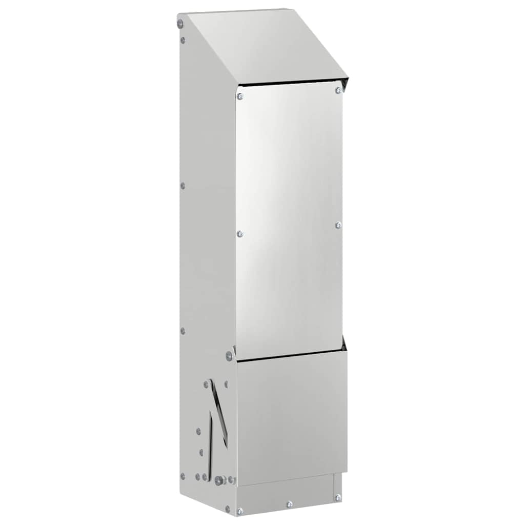 vidaXL Ταΐστρα κοτόπουλων Ασημί 13 x 12 x 51 εκ. Επικαλυμμένος Χάλυβας