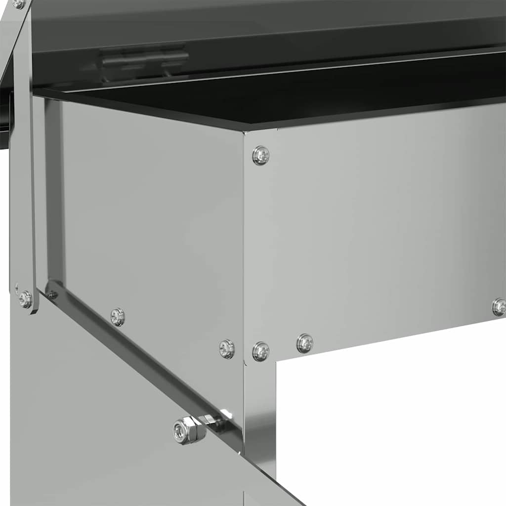 vidaXL Ταΐστρα Κοτόπουλου με Πεντάλ Ασημί 48,5 x 39,5 x 19 εκ.