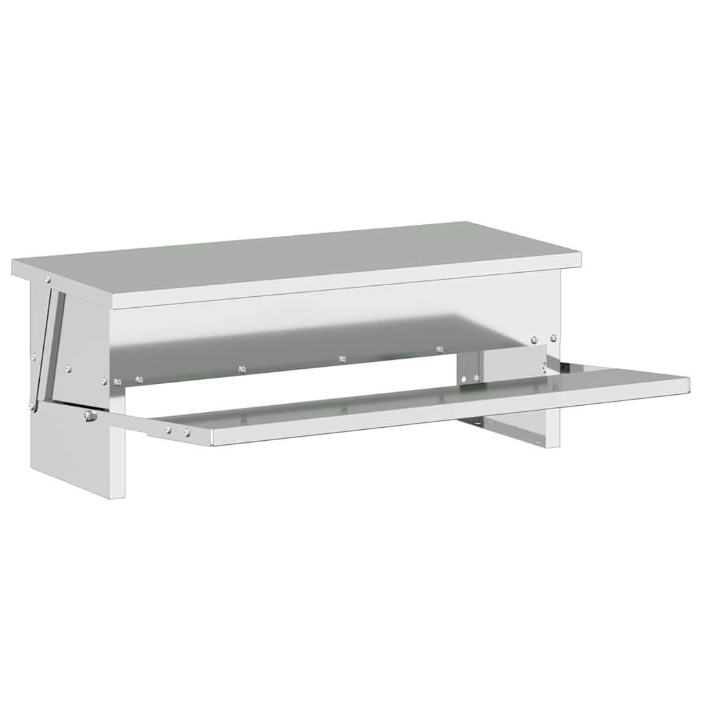 vidaXL Ταΐστρα Κοτόπουλου με Πεντάλ Ασημί 48,5 x 39,5 x 19 εκ.