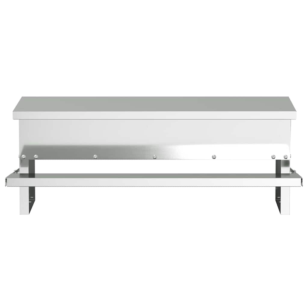 vidaXL Ταΐστρα Κοτόπουλου με Πεντάλ Ασημί 48,5 x 39,5 x 19 εκ.