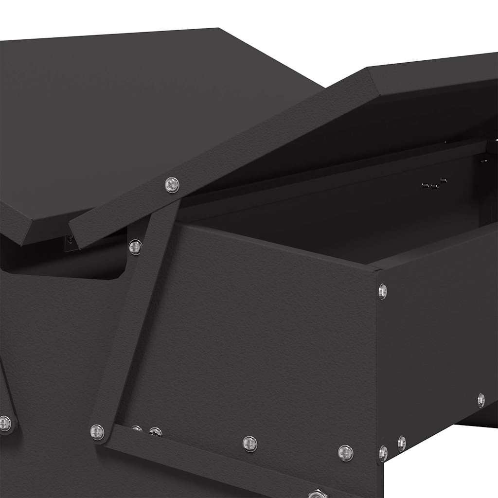 vidaXL Ταΐστρα Κοτόπουλου με Πεντάλ Μαύρο 75 x 53 x 20,5 εκ 10 kg