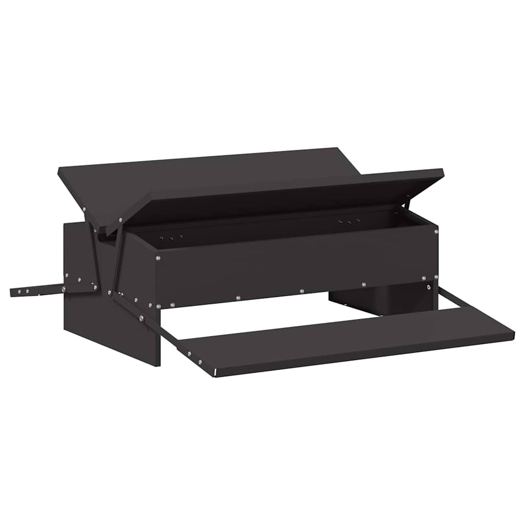 vidaXL Ταΐστρα Κοτόπουλου με Πεντάλ Μαύρο 75 x 53 x 20,5 εκ 10 kg