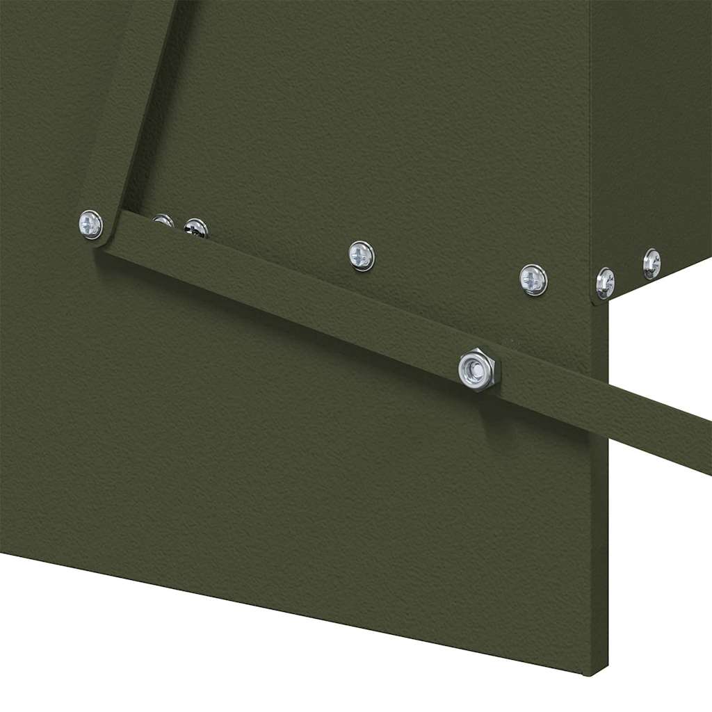 vidaXL Ταΐστρα Κοτόπουλου με Πεντάλ Ελιά Πράσινη 75 x 53 x 20,5 εκ