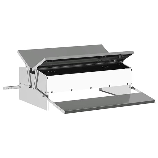vidaXL Ταΐστρα Κοτόπουλου με Πεντάλ Ασημί 75 x 53 x 20,5 εκ