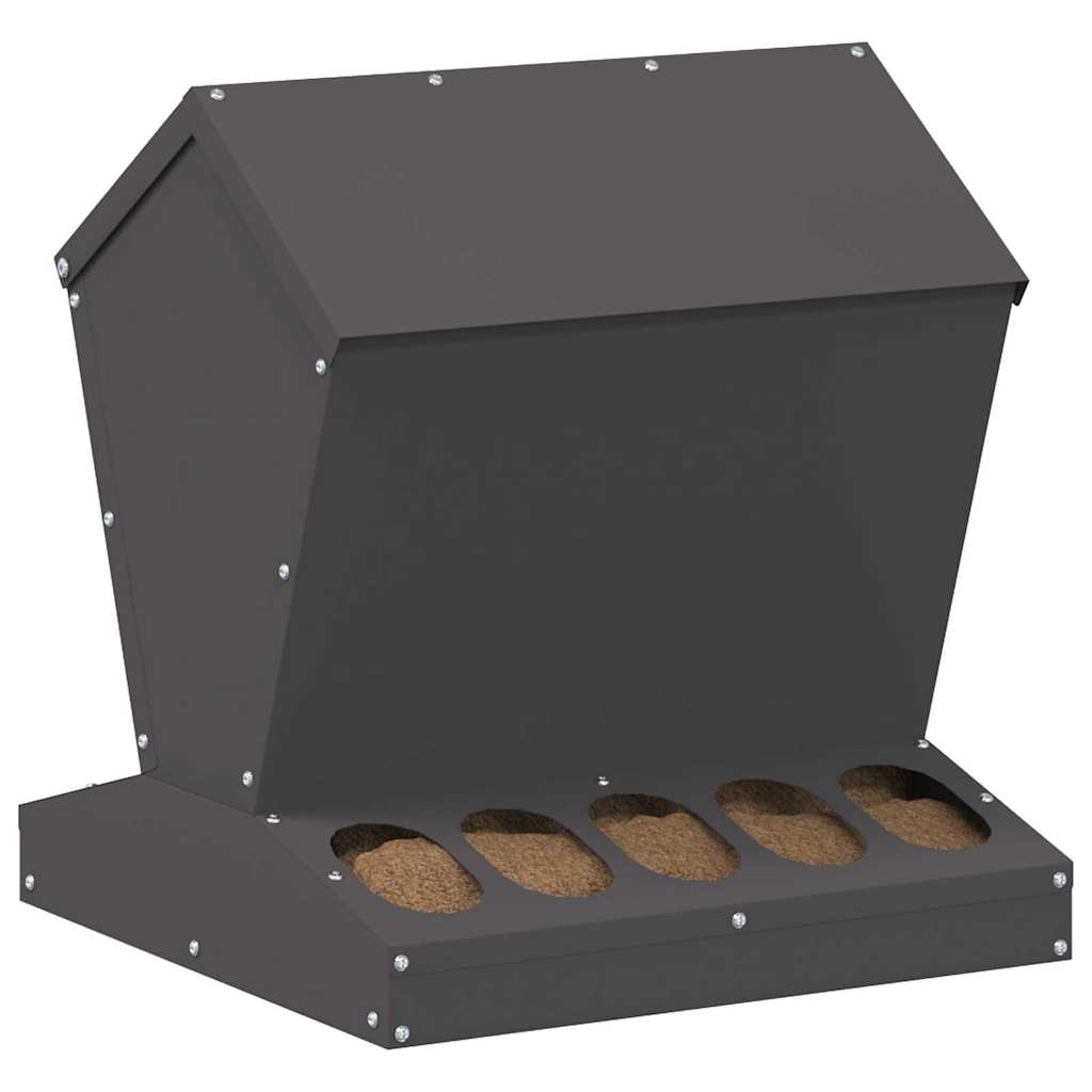 vidaXL Ταΐστρα κοτόπουλων Μαύρο 40 x 40 x 45 cm Ψυχρής Έλασης Χάλυβας