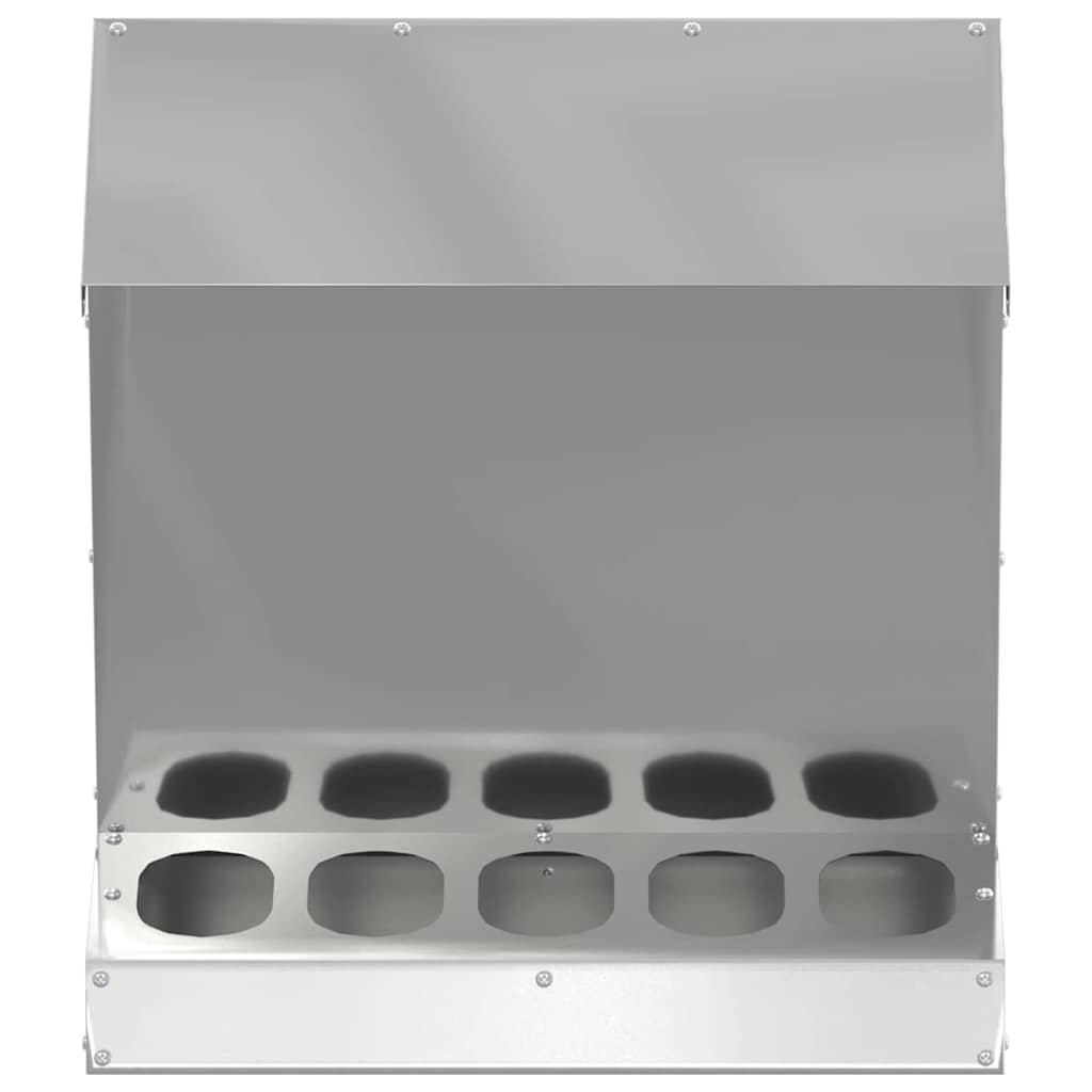 vidaXL Ταΐστρα κοτόπουλων Ασημί 40 x 40 x 45 cm Επικαλυμμένος Χάλυβας