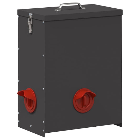 vidaXL Ταΐστρα κοτόπουλων Μαύρο 32,5 x 20,5 x 43 εκ 25 kg