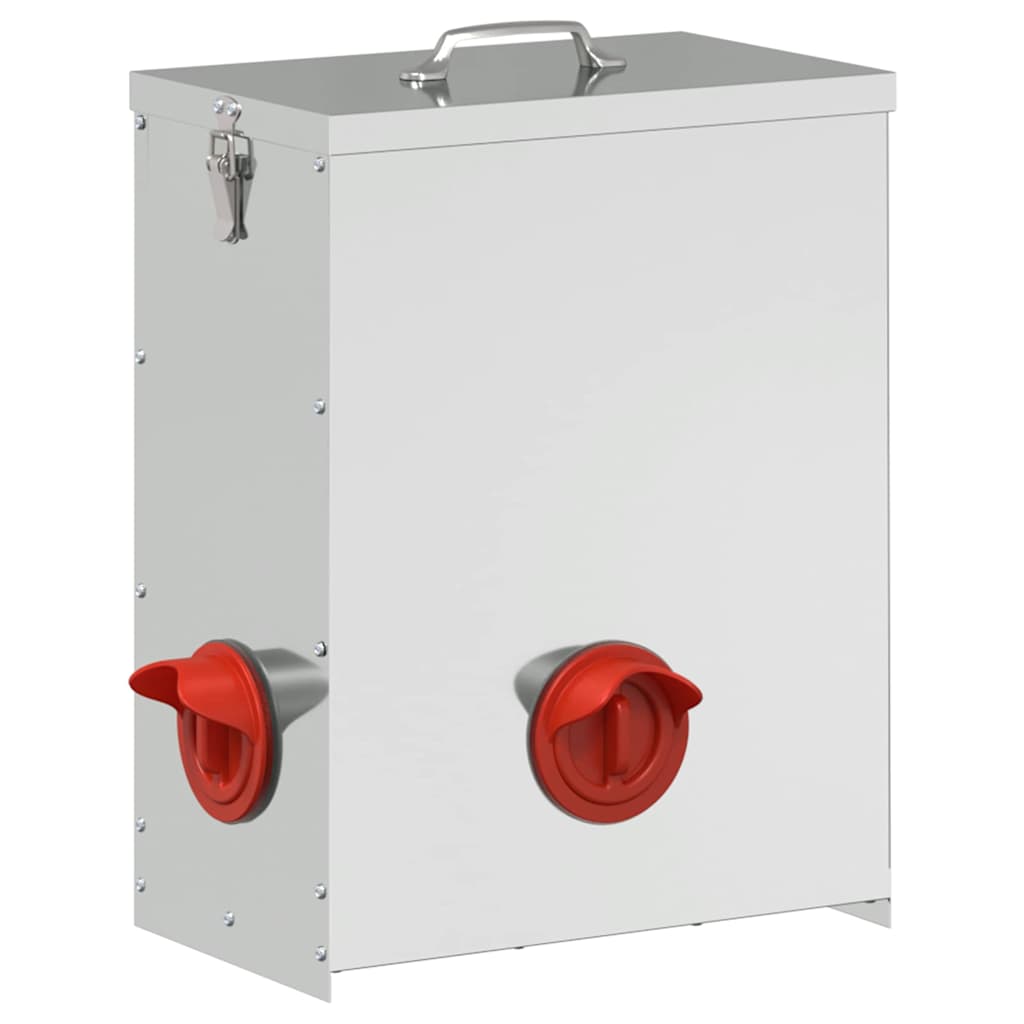 vidaXL Ταΐστρα κοτόπουλων Ασημί 32,5 x 20,5 x 43 εκ