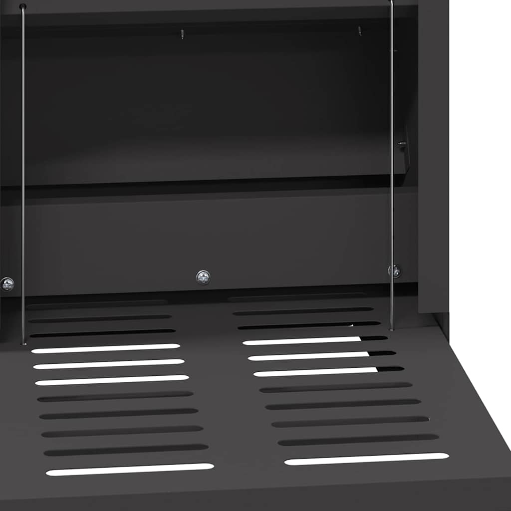 vidaXL Ταΐστρα Κοτόπουλου με Πεντάλ Μαύρο 25 x 42 x 40 εκ.