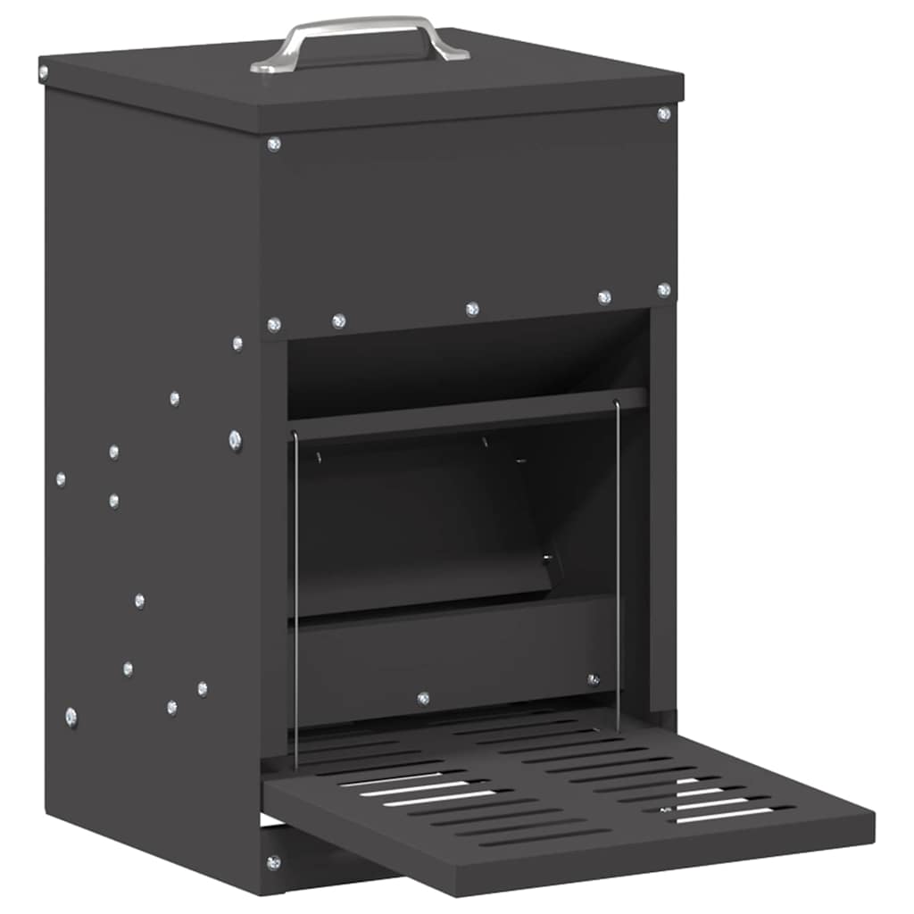 vidaXL Ταΐστρα Κοτόπουλου με Πεντάλ Μαύρο 25 x 42 x 40 εκ.