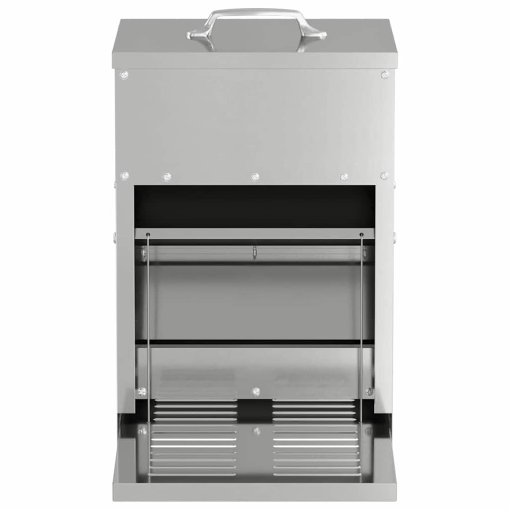 vidaXL Ταΐστρα Κοτόπουλου με Πεντάλ Ασημί 25 x 42 x 40 εκ. 4 kg