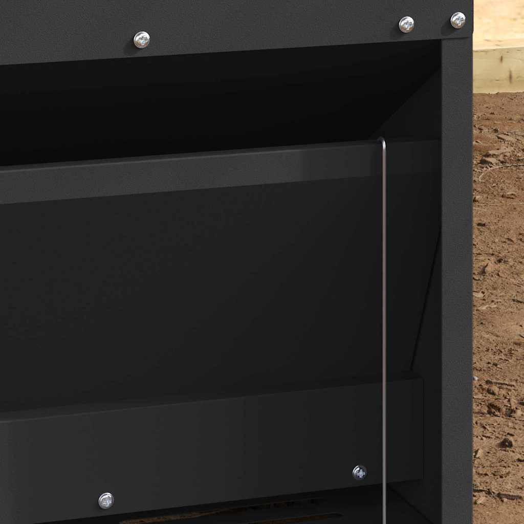 vidaXL Ταΐστρα Κοτόπουλου με Πεντάλ Μαύρο 33 x 42 x 40 εκ.