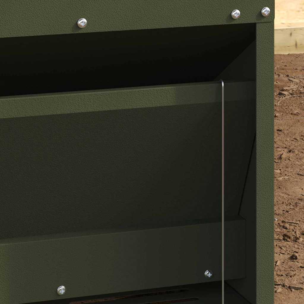 vidaXL Ταΐστρα Κοτόπουλου με Πεντάλ Ελιά Πράσινη 33 x 42 x 40 εκ.