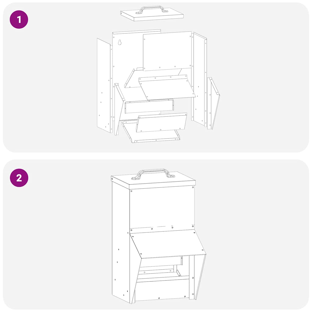 vidaXL Ταΐστρα κοτόπουλων Ασημί 20 x 25 x 35 εκ. Επικαλυμμένος Χάλυβας
