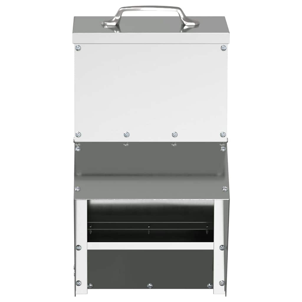 vidaXL Ταΐστρα κοτόπουλων Ασημί 20 x 25 x 35 εκ. Επικαλυμμένος Χάλυβας