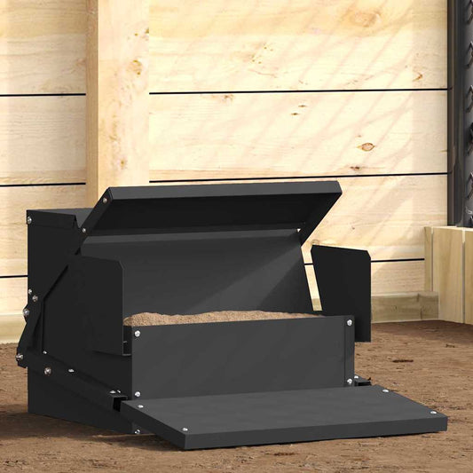 vidaXL Ταΐστρα Κοτόπουλου με Πεντάλ Μαύρο 50 x 40 x 29 εκ. 2 κιλά