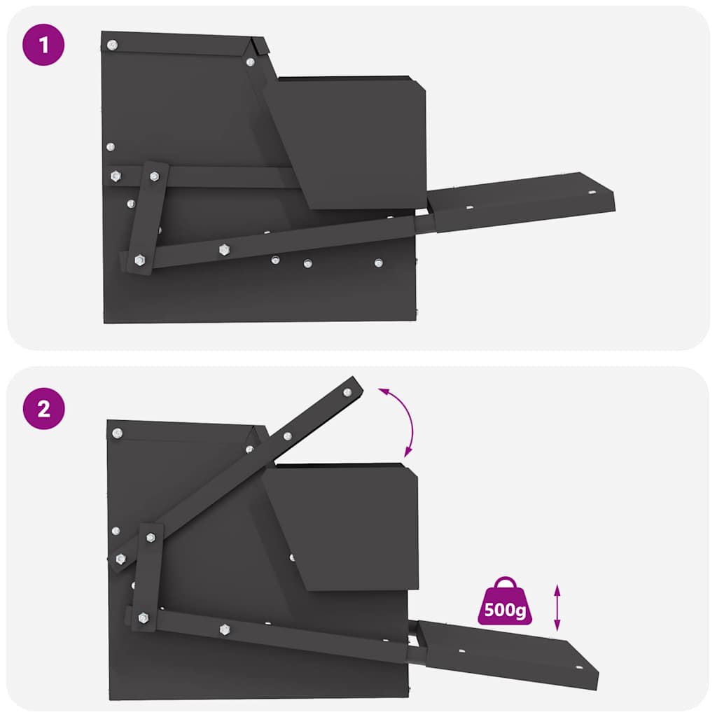 vidaXL Ταΐστρα Κοτόπουλου με Πεντάλ Μαύρο 50 x 40 x 29 εκ.