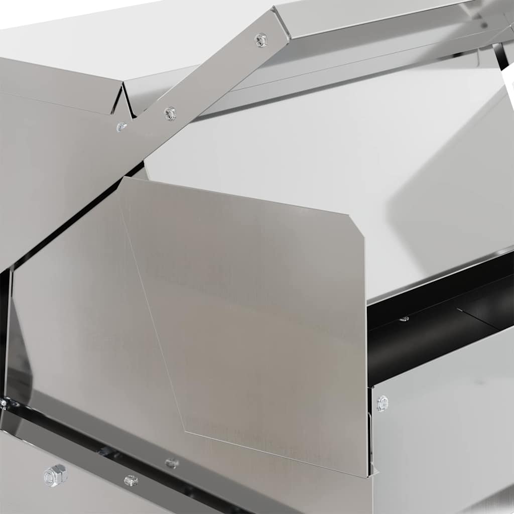 vidaXL Ταΐστρα Κοτόπουλου με Πεντάλ Ασημί 50 x 40 x 29 εκ.