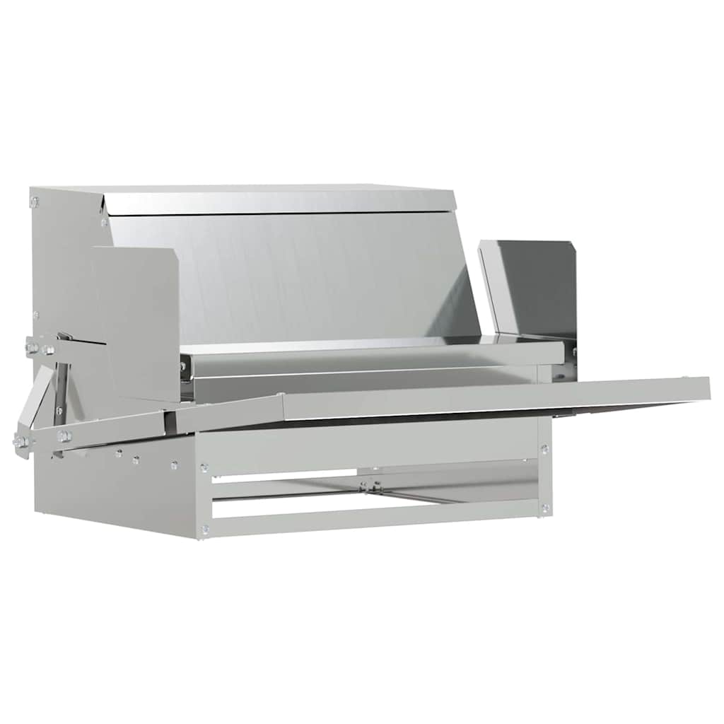 vidaXL Ταΐστρα Κοτόπουλου με Πεντάλ Ασημί 50 x 40 x 29 εκ.