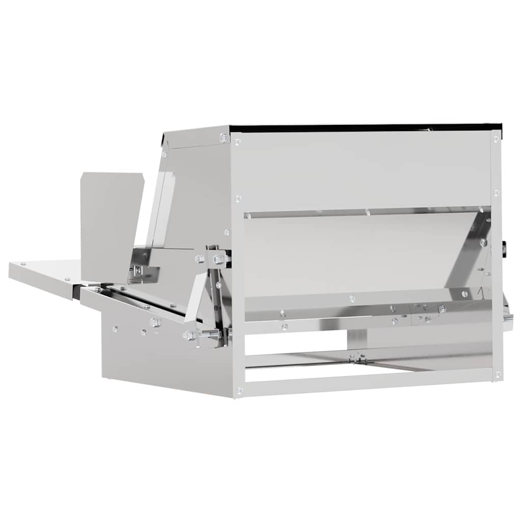 vidaXL Ταΐστρα Κοτόπουλου με Πεντάλ Ασημί 50 x 40 x 29 εκ.