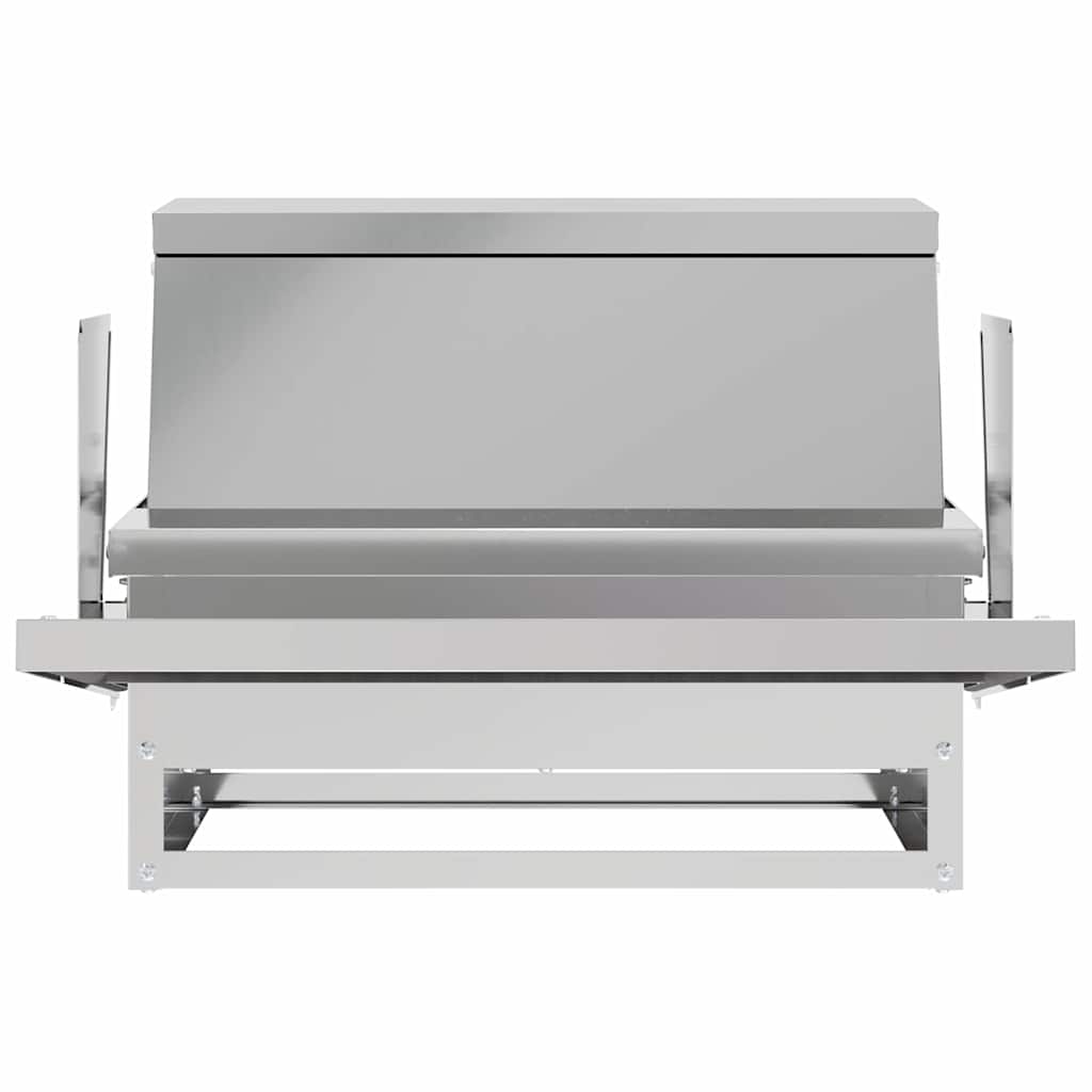 vidaXL Ταΐστρα Κοτόπουλου με Πεντάλ Ασημί 50 x 40 x 29 εκ.