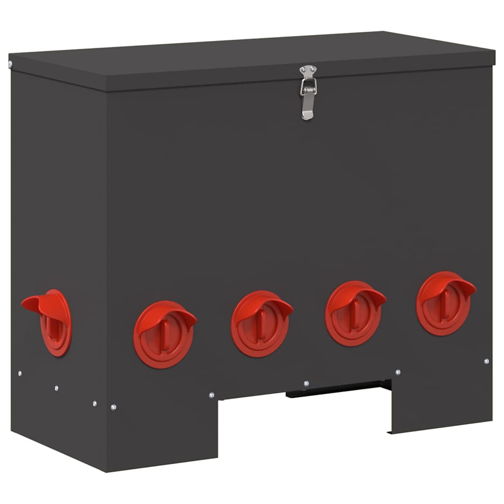 vidaXL Ταΐστρα κοτόπουλων 2 pcs Μαύρο 60,5 x 29 x 51 εκ.