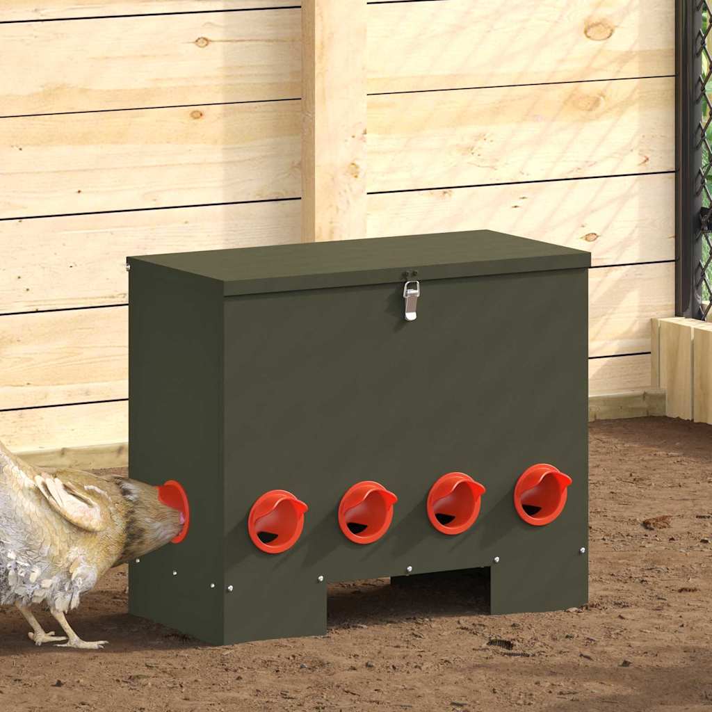 vidaXL Ταΐστρα κοτόπουλων 2 Λαδί 60,5 x 29 x 51 εκ. 25 kg