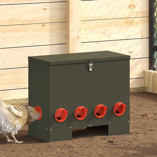 vidaXL Ταΐστρα κοτόπουλων 2 Λαδί 60,5 x 29 x 51 εκ. 25 kg