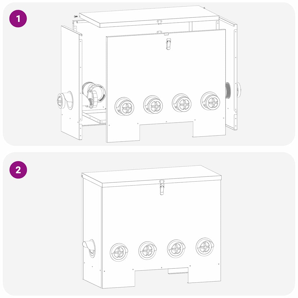 vidaXL Ταΐστρα κοτόπουλων 2 pcs Ασημί 60,5 x 29 x 51 εκ.